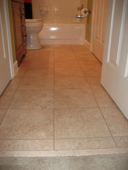 finished bathroom floor